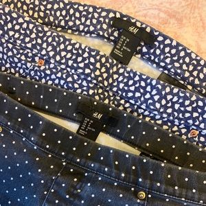2 pairs of h&m print jeggings